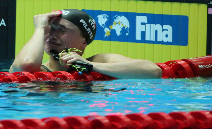 Italian teen Pilato sets 50m breaststroke world record