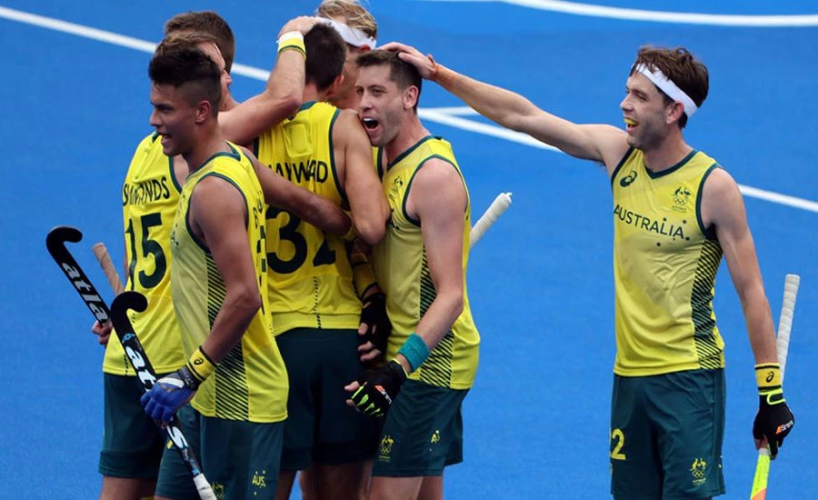 Hockey-Australia win third consecutive match in men's tournament