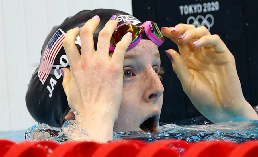 Swimming-American teen Jacoby pulls off surprise win in 100m breaststroke