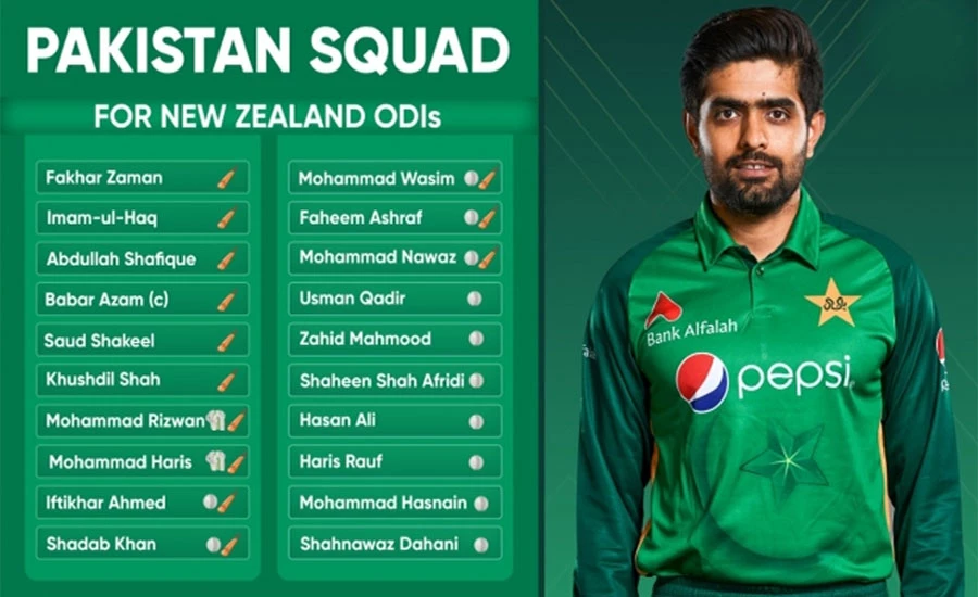 Pakistan name 20-player ODI squad for New Zealand series