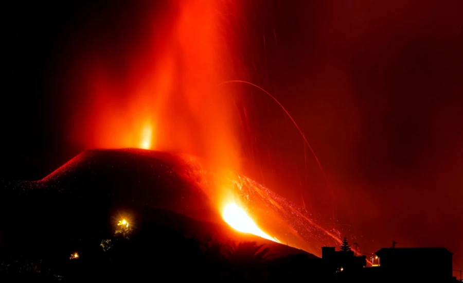 Red hot lava spews from La Palma volcano as eruption intensifies