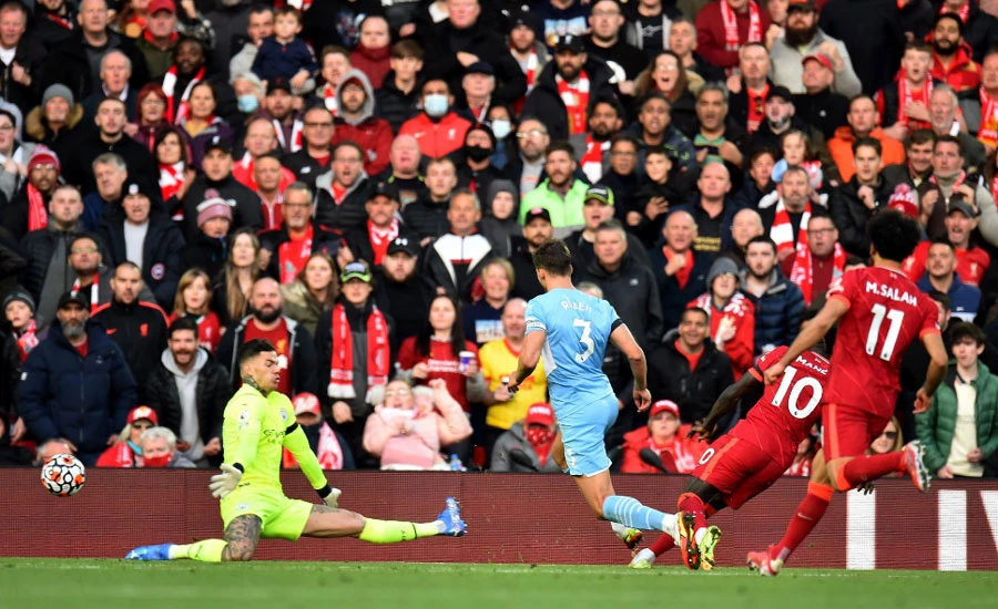 Manchester City fight back twice for 2-2 draw at Liverpool