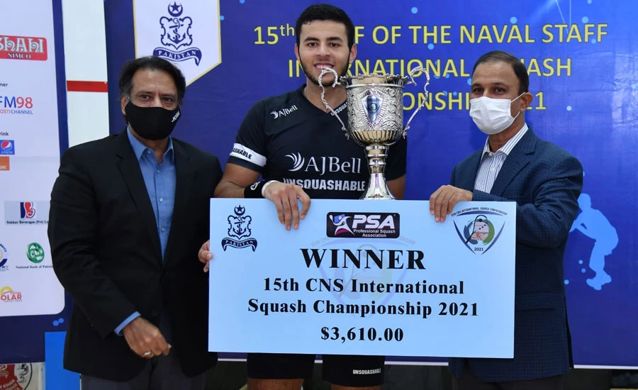 Moustafa el EL Sirty clinches Title of  15th CNS Internarional  Squash  Championship