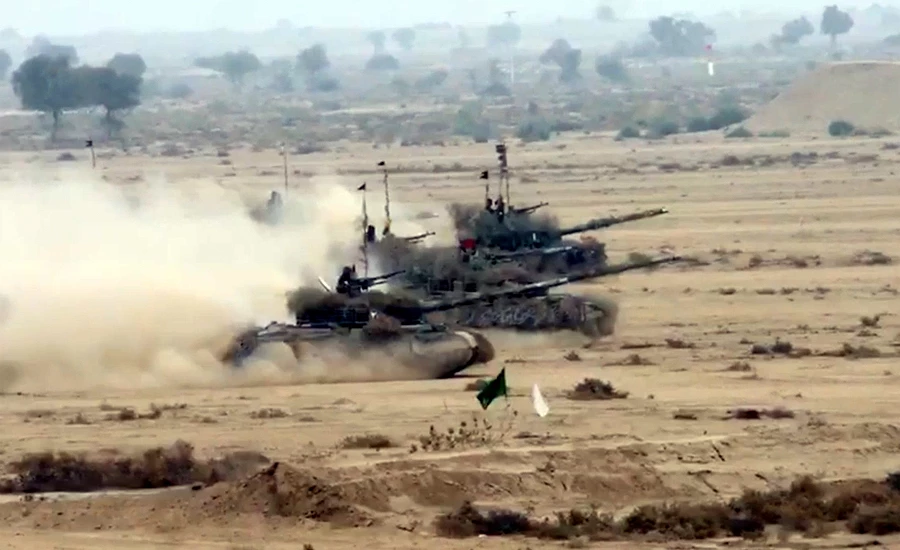 Field fire and battle inoculation exercise held at Khairpur Tamewali Ranges