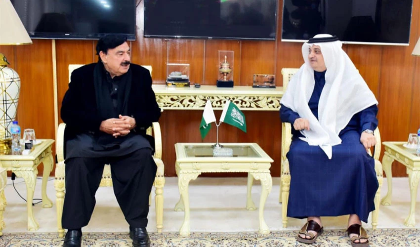 Sheikh Rasheed, Saudia ambassador discuss bilateral relations