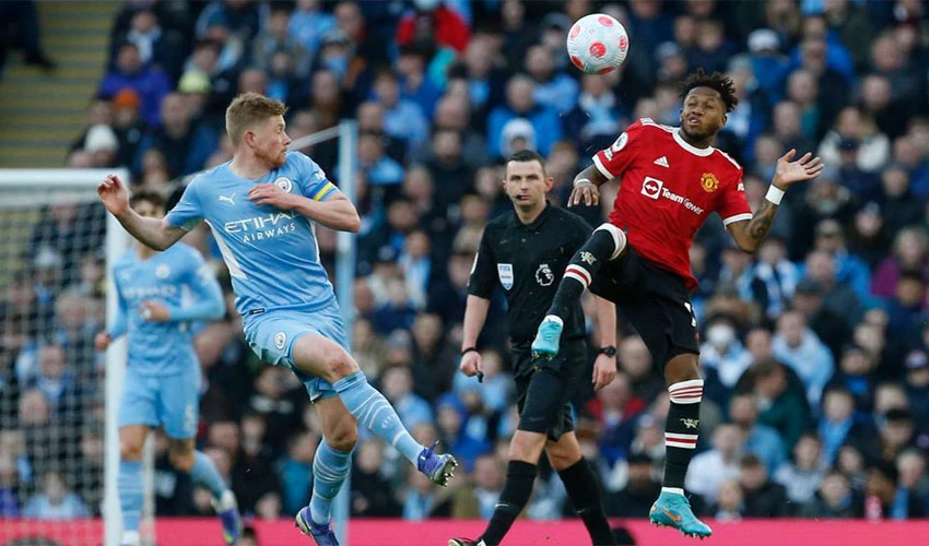 Belgian football player De Bruyne and Algerian Mahrez fire Man City to 4-1 win over United