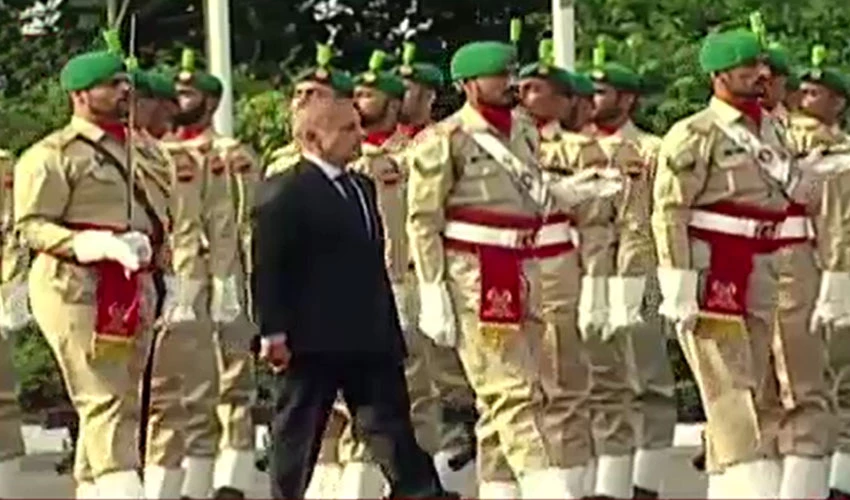 Prime Minister Shehbaz Sharif presents guard of honour at PM House