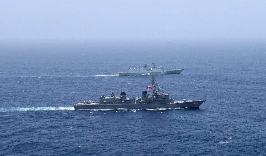 Japanese ship conducts naval drills with Pakistan Navy in Karachi