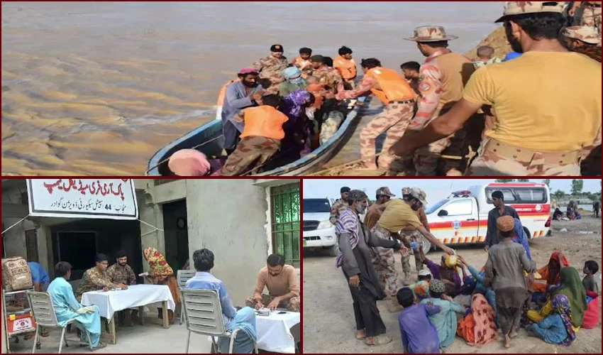 Pak Army continues relief operations in the flood affected areas across the country