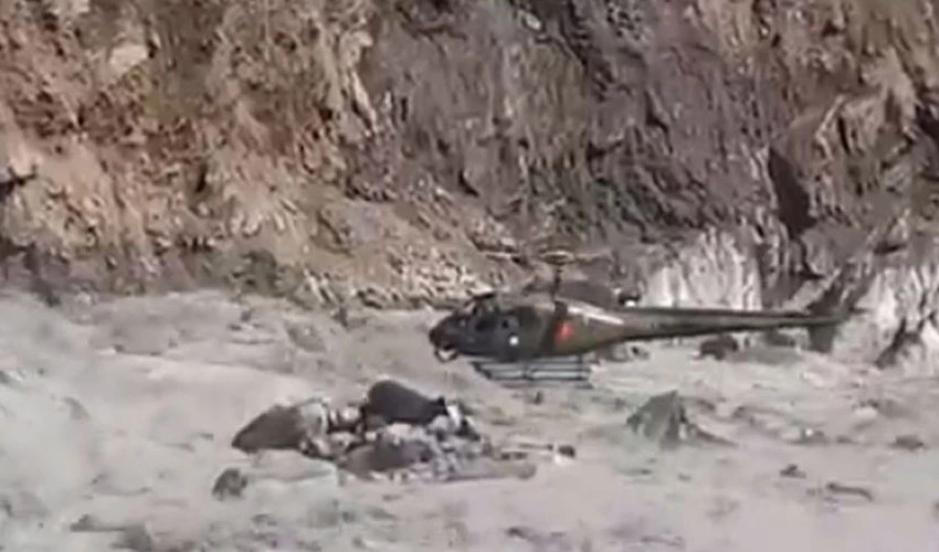 Pakistan Army helicopter rescues citizen, trapped in flood in Lower Kohistan