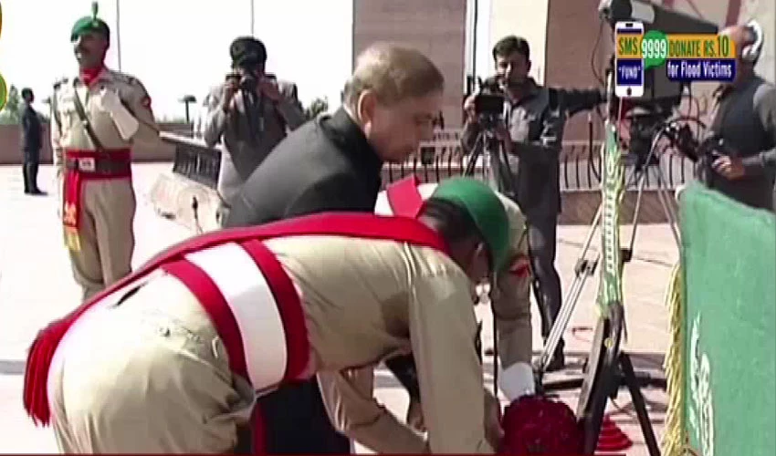 PM Shehbaz Sharif lays floral wreath at martyrs' monument on Defence Day