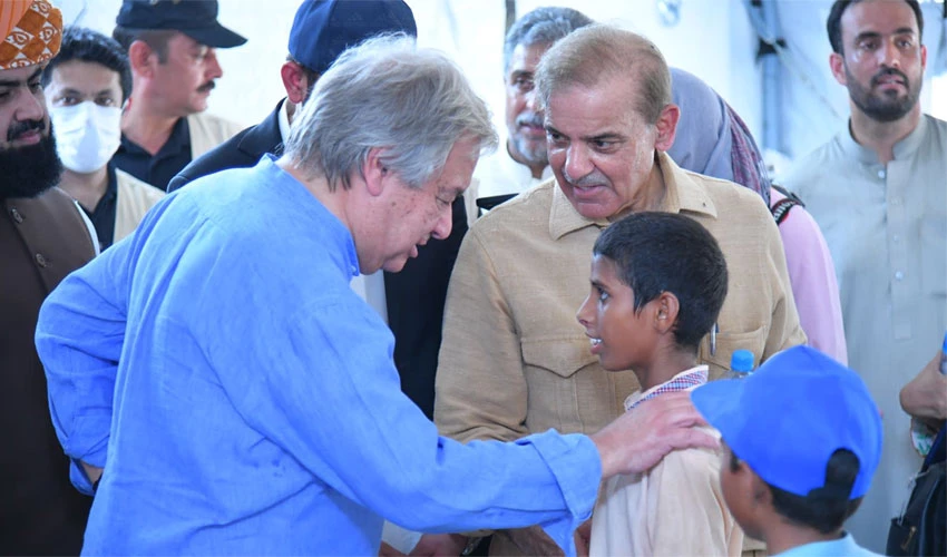 PM Shehbaz Sharif thanks UNSG for his unprecedented support to Pakistan flood victims