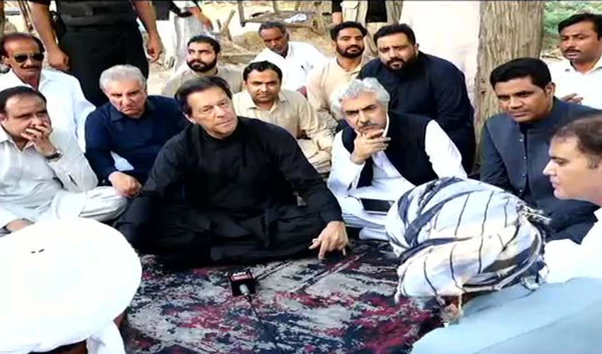 PTI chairman Imran Khan visits flood-hit areas of Southern Punjab