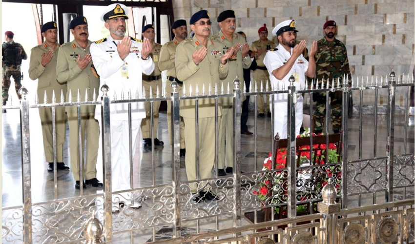 COAS Asim Munir visits Quaid-e-Azam's mausoleum, briefed on security matters