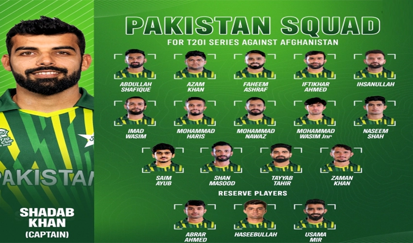 Shadab to captain Pakistan against Afghanistan in Sharjah T20I series