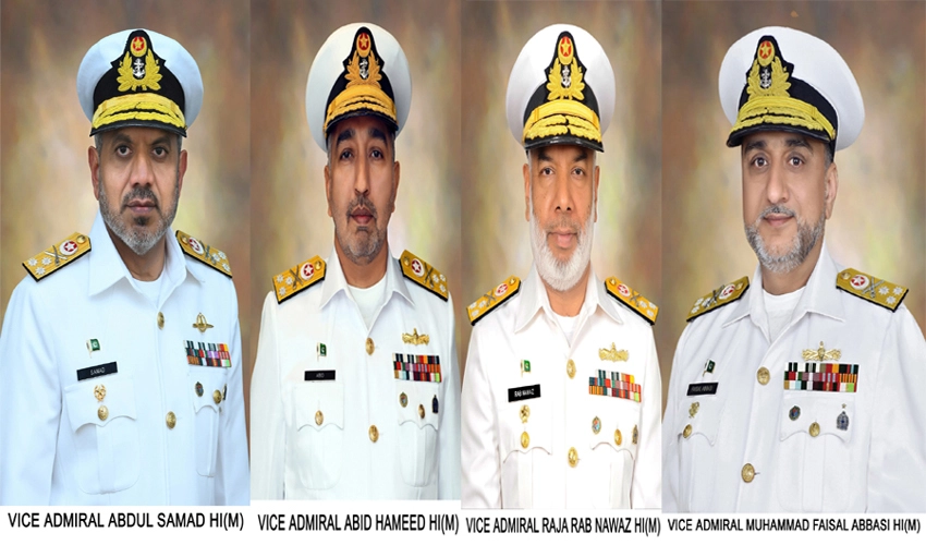 Four Rear Admirals of Pak Navy promoted to rank of Vice Admiral