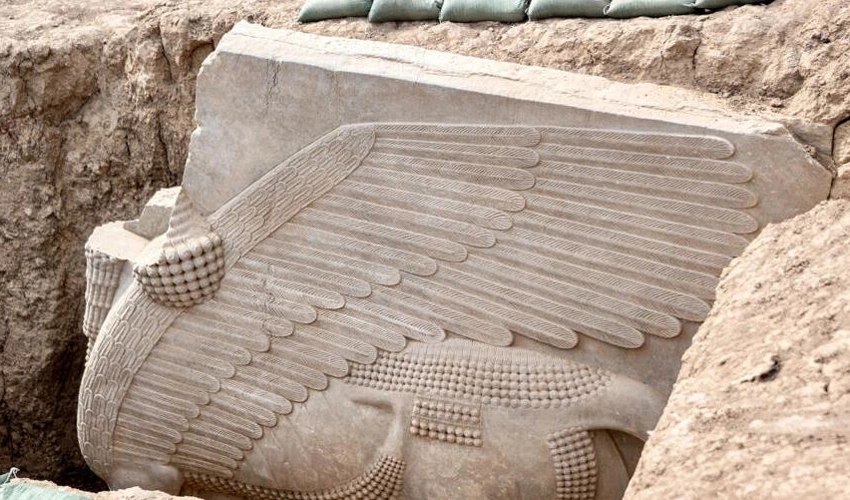 Iraq dig unearths 2,700-year-old winged sculpture largely intact