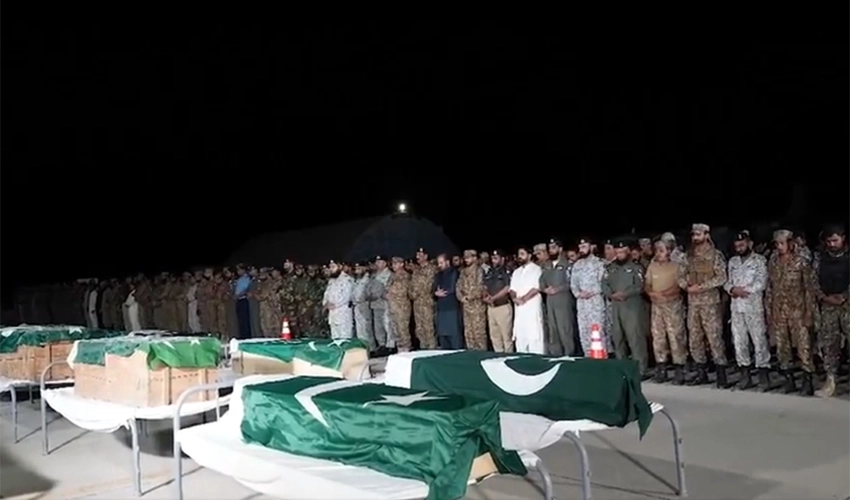 Funeral prayers offered for soldiers martyred in Gwadar terrorist attack