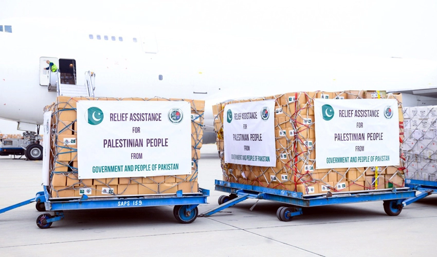 Pakistan sends second consignment of 90 tonnes relief goods to Gaza