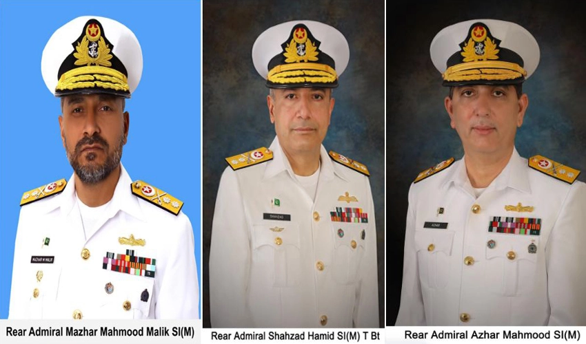 Three Pak Navy officers promoted to the rank of Rear Admiral