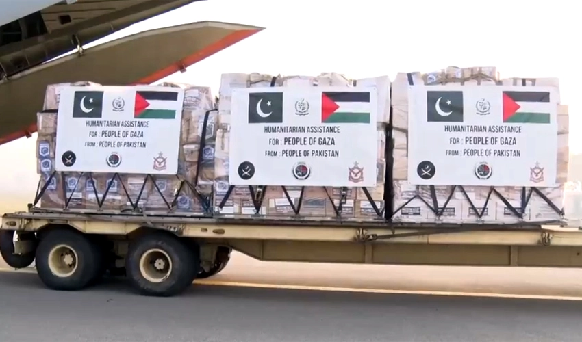 Pakistan sends 4th consignment of humanitarian aid for Gaza people
