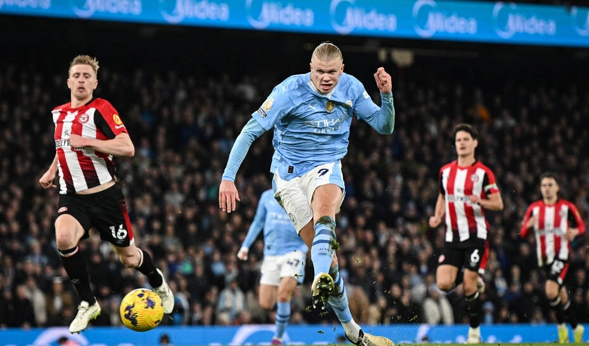 Haaland secures nervy 1-0 win for Manchester City over Brentford