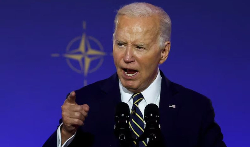 Ukraine will stop Putin, Biden tells NATO in forceful speech